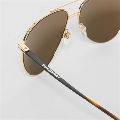 burberry sunglasses large gold b on side|Burberry sunglasses for men.